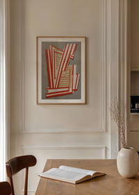 Las vibrantes líneas rojas y blancas crean un movimiento enérgico-4