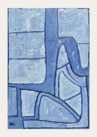 A harmonious blue abstraction creates calm and balance-3