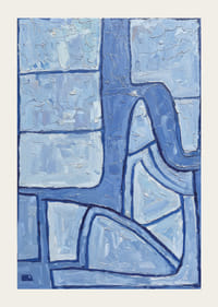 En harmonisk blå abstraktion skapar lugn och balans-3