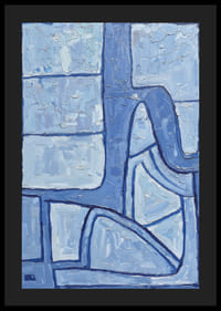 En harmonisk blå abstraktion skapar lugn och balans-4