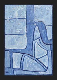 A harmonious blue abstraction creates calm and balance-5