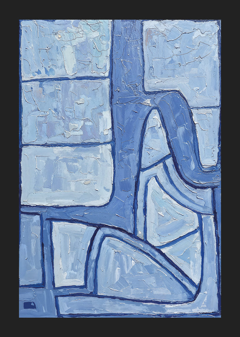 En harmonisk blå abstraktion skapar lugn och balans-12