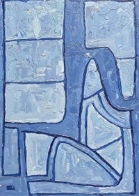 A harmonious blue abstraction creates calm and balance-7