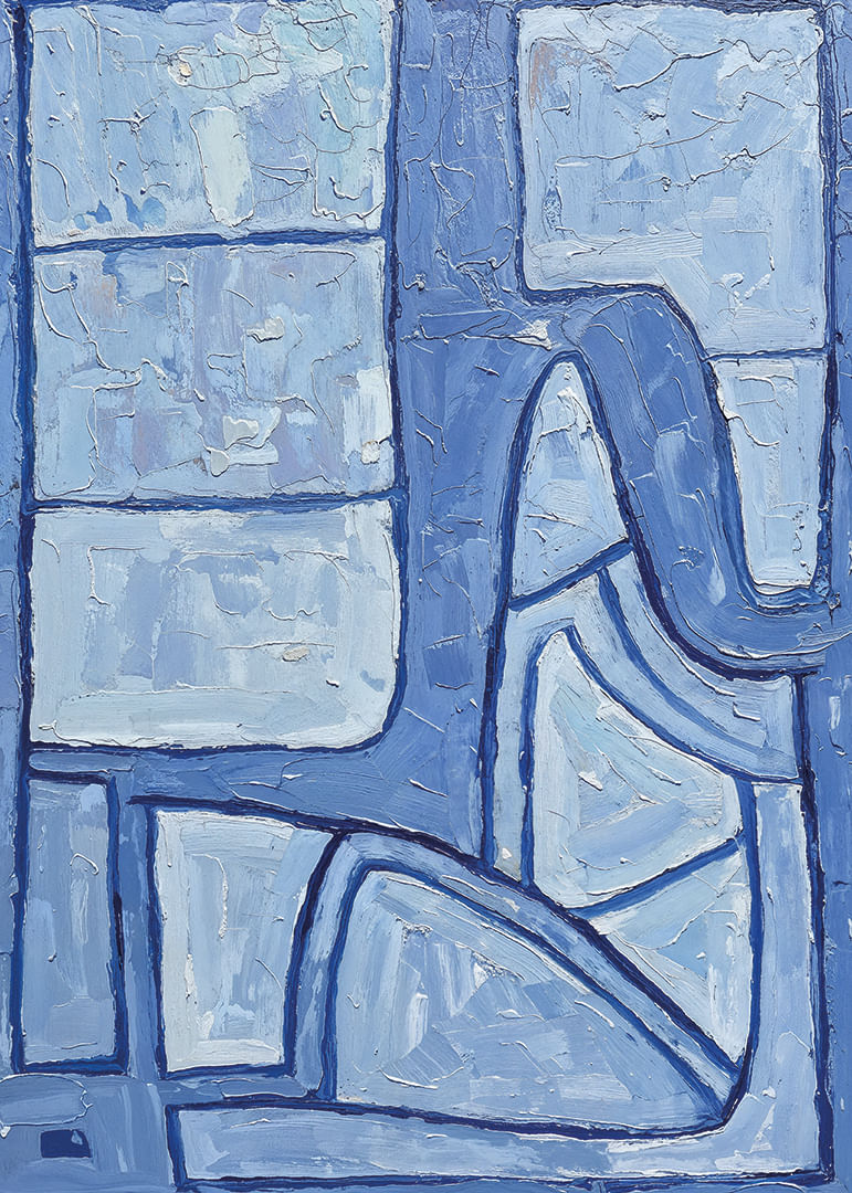 Harmoniska zila abstrakcija rada mieru un līdzsvaru-12