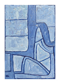 Une abstraction bleue harmonieuse crée calme et équilibre-1