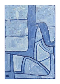 A harmonious blue abstraction creates calm and balance-1