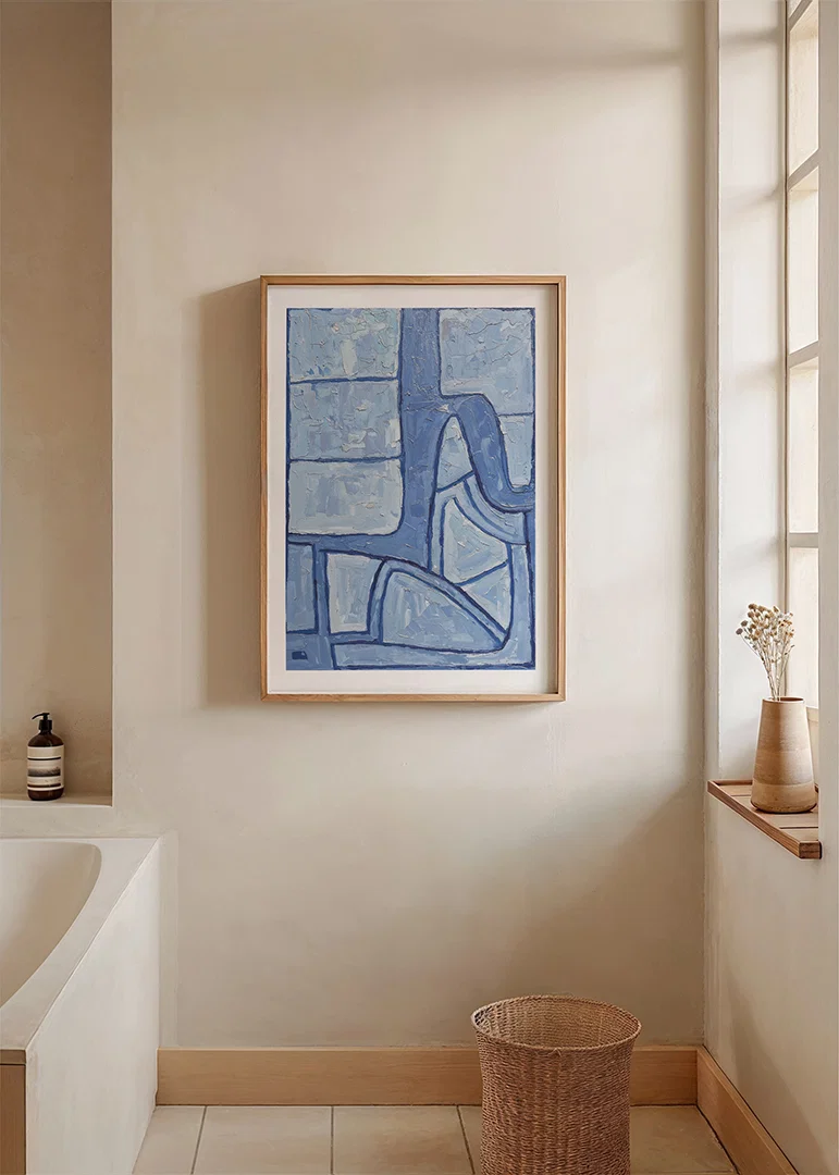 A harmonious blue abstraction creates calm and balance-12