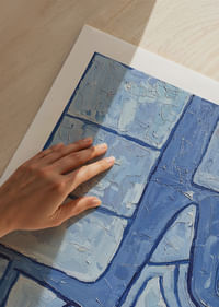 Harmoniska zila abstrakcija rada mieru un līdzsvaru-5