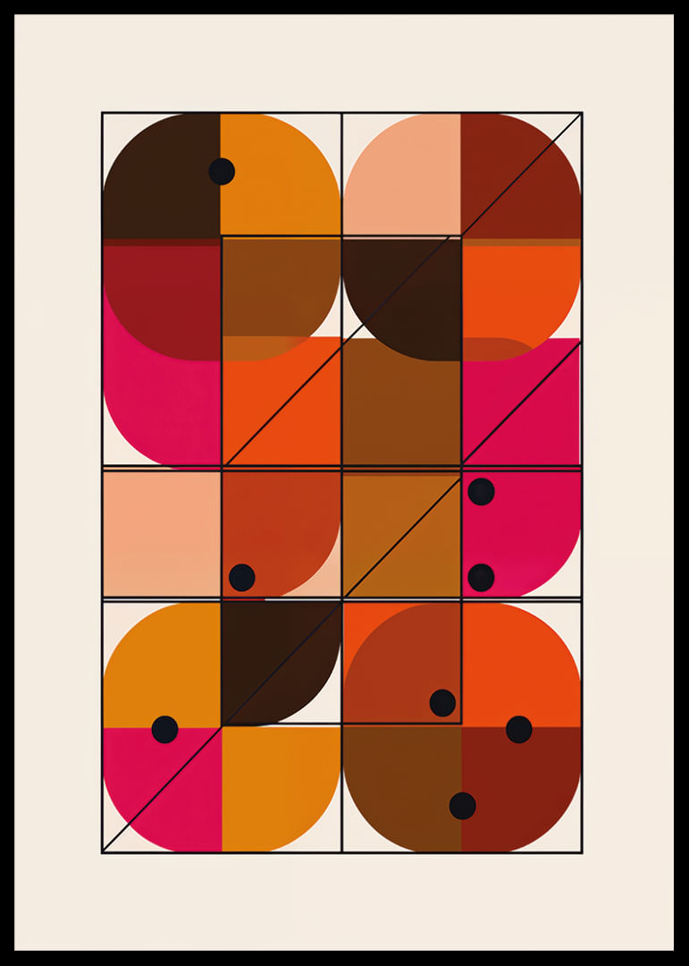 Farbenfrohe geometrische Formen in einem hypnotischen Tanz-12