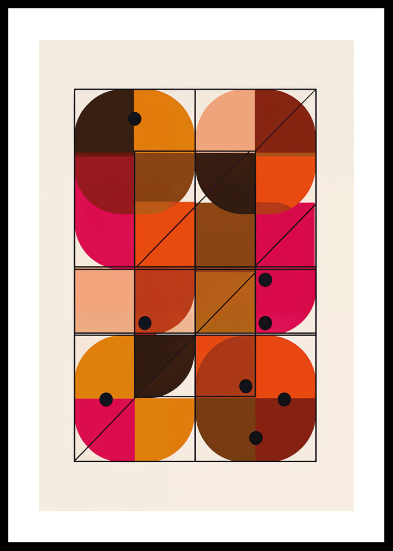 Farbenfrohe geometrische Formen in einem hypnotischen Tanz-12