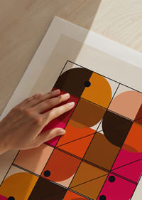 Farbenfrohe geometrische Formen in einem hypnotischen Tanz-5