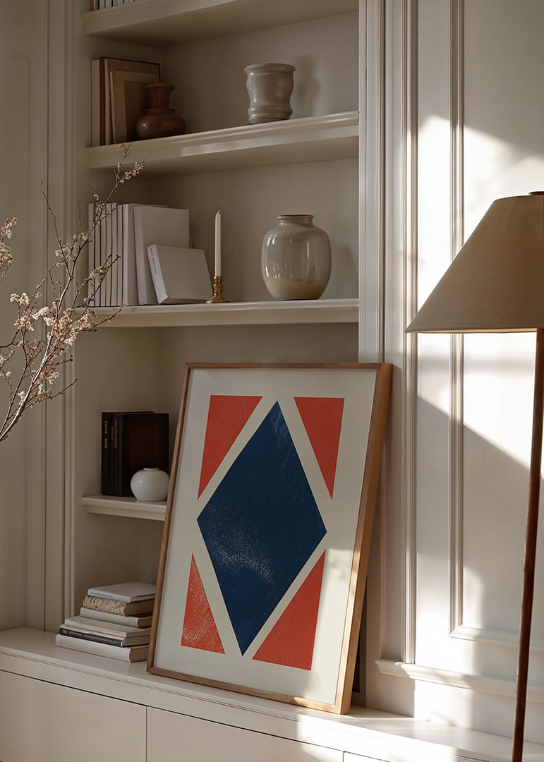 Ein abstraktes Poster mit ausdrucksstarken geometrischen Formen-12