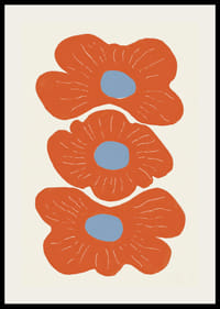 Three vibrant flowers in warm colors spread joy.-2