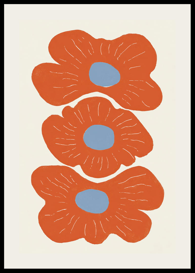 Three vibrant flowers in warm colors spread joy.-12