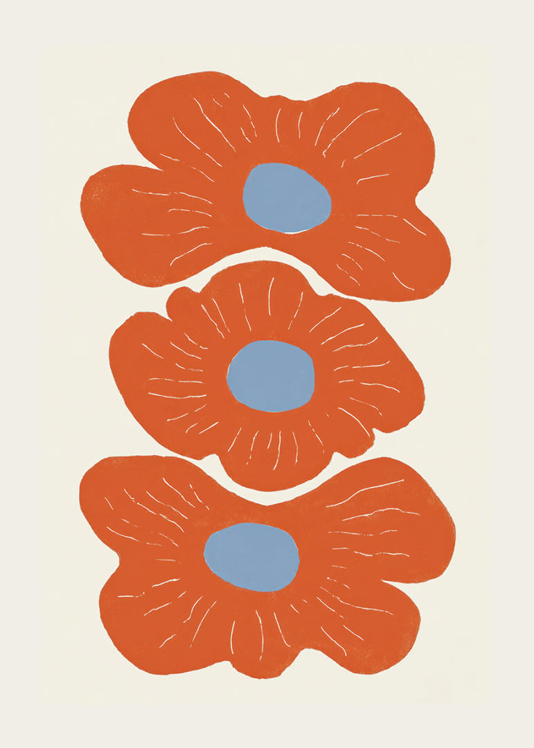 Three vibrant flowers in warm colors spread joy.-12