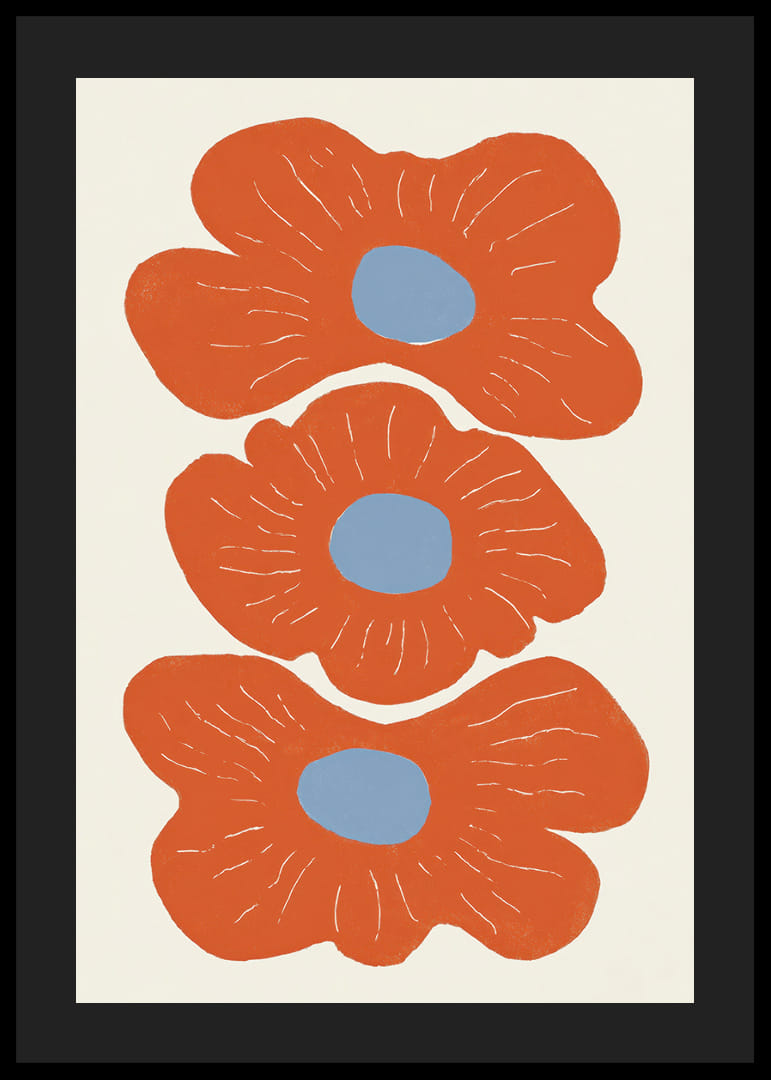 Three vibrant flowers in warm colors spread joy.-12