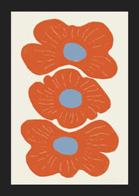 Three vibrant flowers in warm colors spread joy.-5