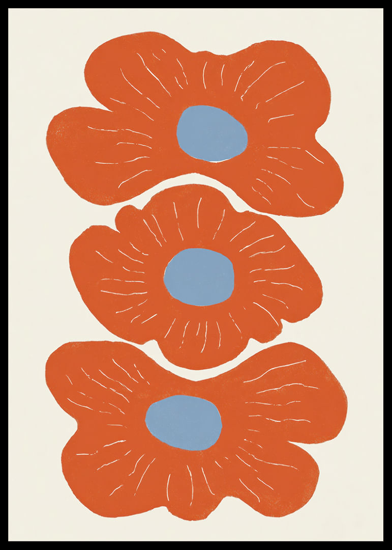 Drei leuchtende Blumen in warmen Farben verbreiten Freude.-12