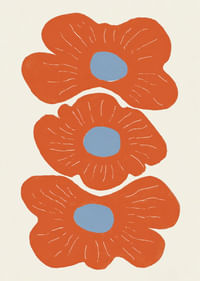 Drei leuchtende Blumen in warmen Farben verbreiten Freude.-3