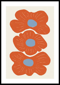 Drei leuchtende Blumen in warmen Farben verbreiten Freude.-0