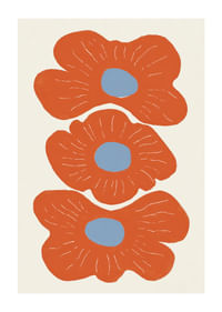 Drei leuchtende Blumen in warmen Farben verbreiten Freude.-1