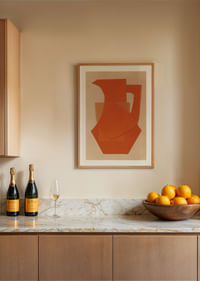 Abstrakta terakotas forma rada siltu un izsmalcinātu sajūtu.-4