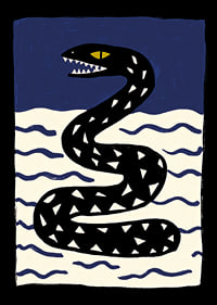 Un serpent mystérieux se faufile à travers les vagues-1
