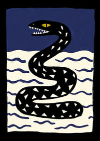 Una misteriosa serpiente se desliza entre las olas.-1