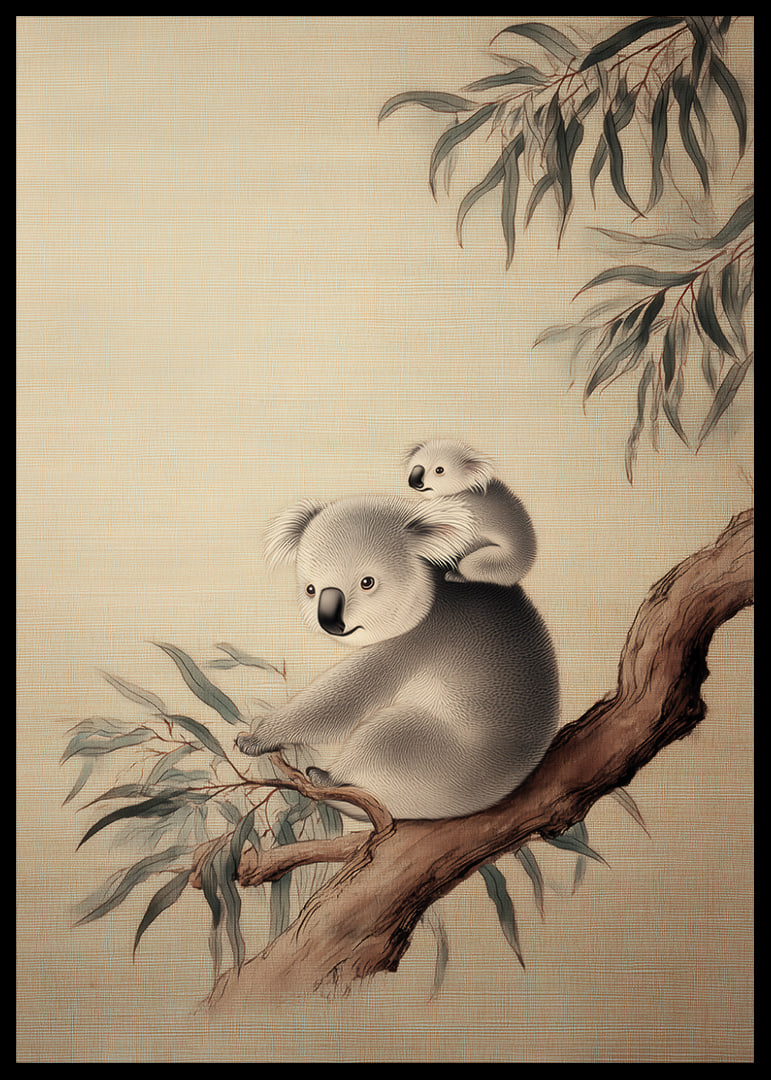 Zwei Koalas ruhen friedlich in einem Baum.-12
