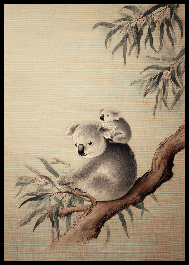 Due koala riposano pacificamente su un albero.-12