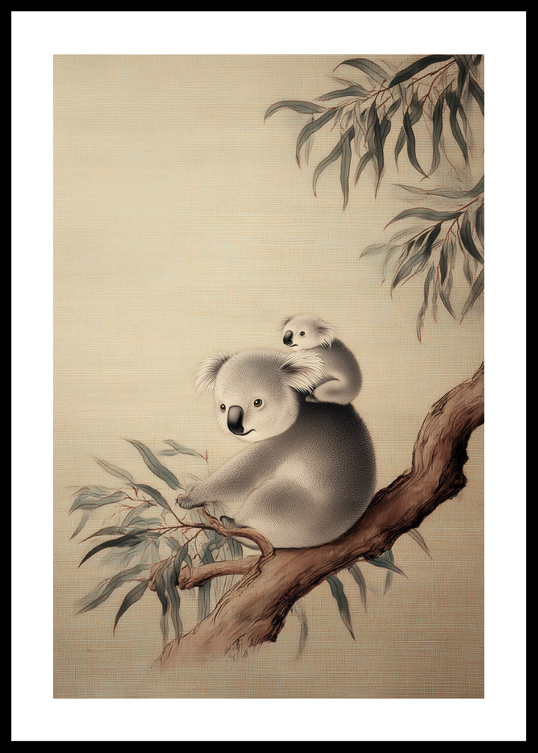 Zwei Koalas ruhen friedlich in einem Baum.-12