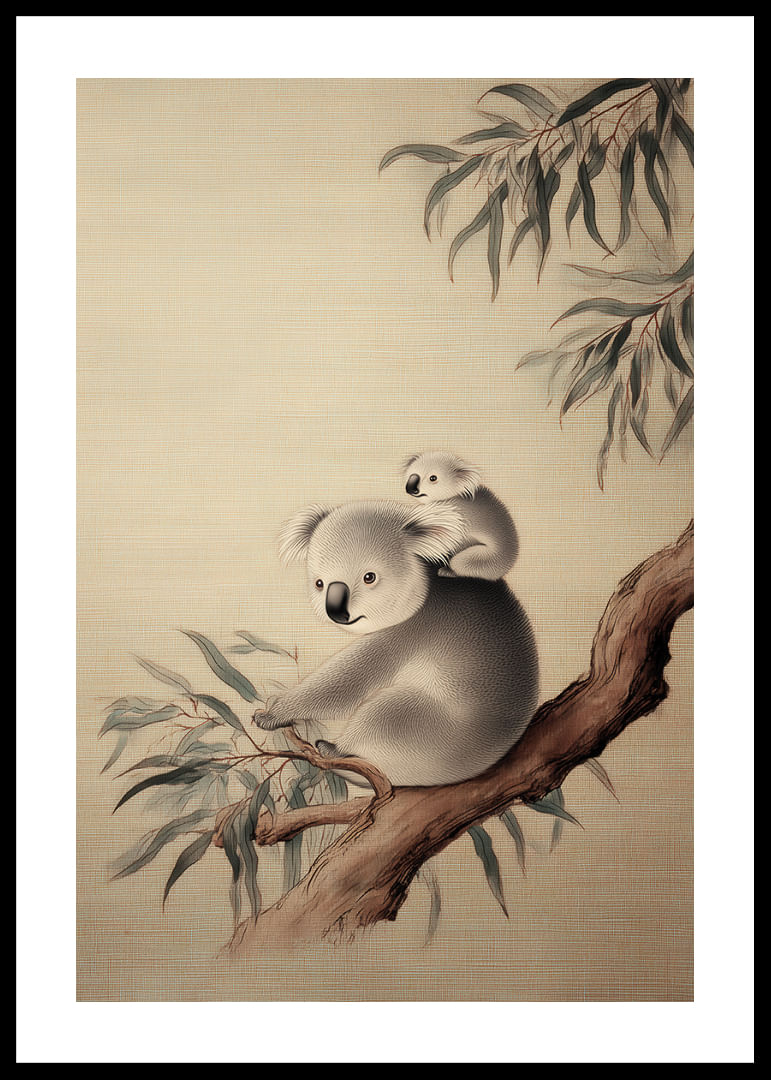 Due koala riposano pacificamente su un albero.-12