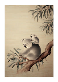 Zwei Koalas ruhen friedlich in einem Baum.-1