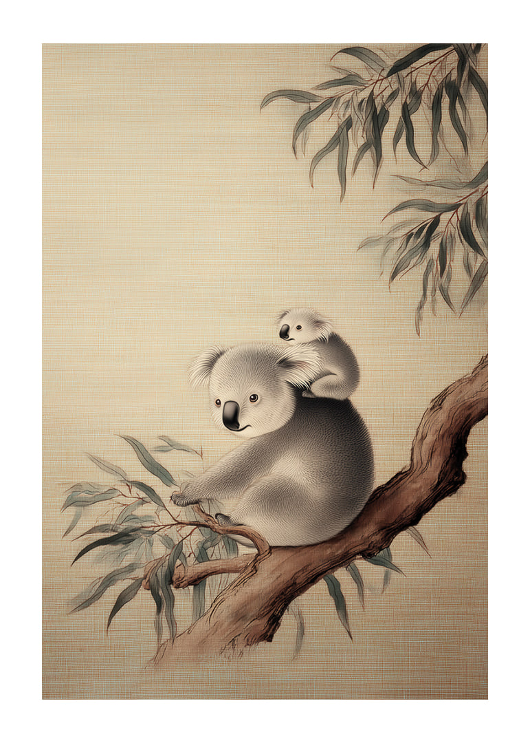 Zwei Koalas ruhen friedlich in einem Baum.-12