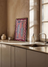 Due pesci in tonalità pastello tenui trasmettono un senso di calma.-2