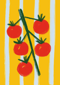 Rametto di pomodoro colorato su sfondo dorato.-3