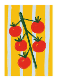 Rametto di pomodoro colorato su sfondo dorato.-1