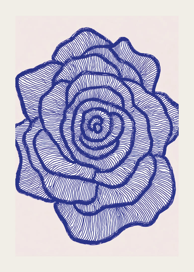 A blue rose meets the eye with elegant lines.-12