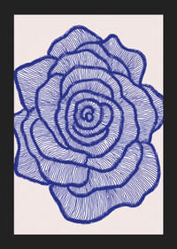 A blue rose meets the eye with elegant lines.-5