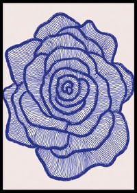 Una rosa blu risalta alla vista con linee eleganti.-2