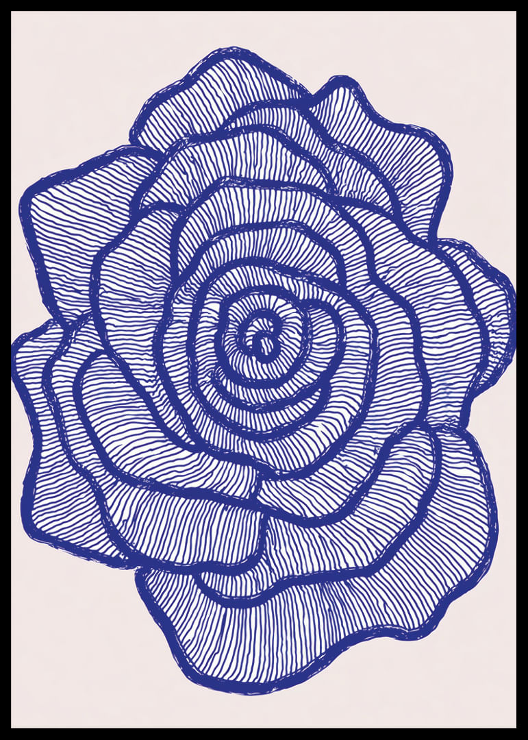 Una rosa blu risalta alla vista con linee eleganti.-12