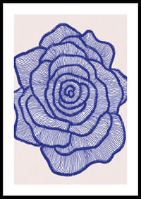 Una rosa blu risalta alla vista con linee eleganti.-0