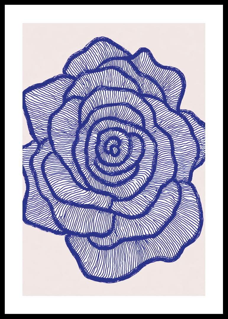 Una rosa blu risalta alla vista con linee eleganti.-12