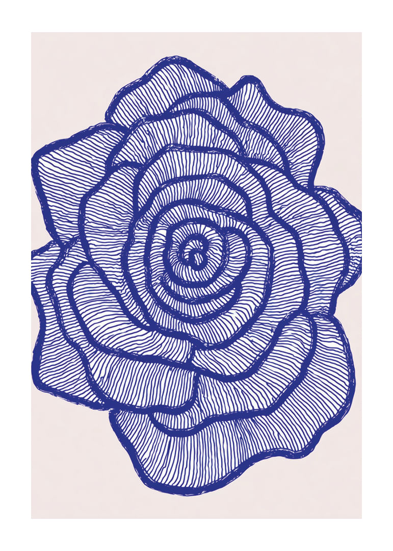 Una rosa blu risalta alla vista con linee eleganti.-12