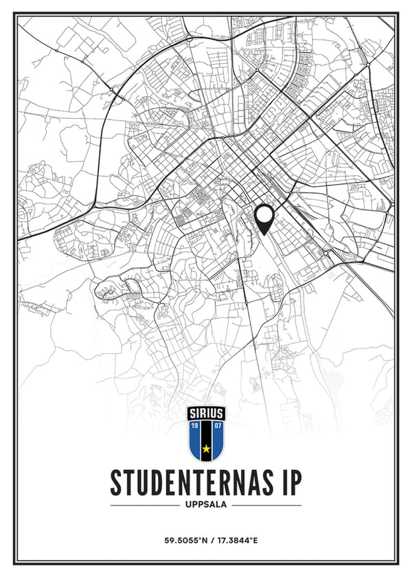 Poster Sirius Fotboll Studenternas IP Uppsala Vit