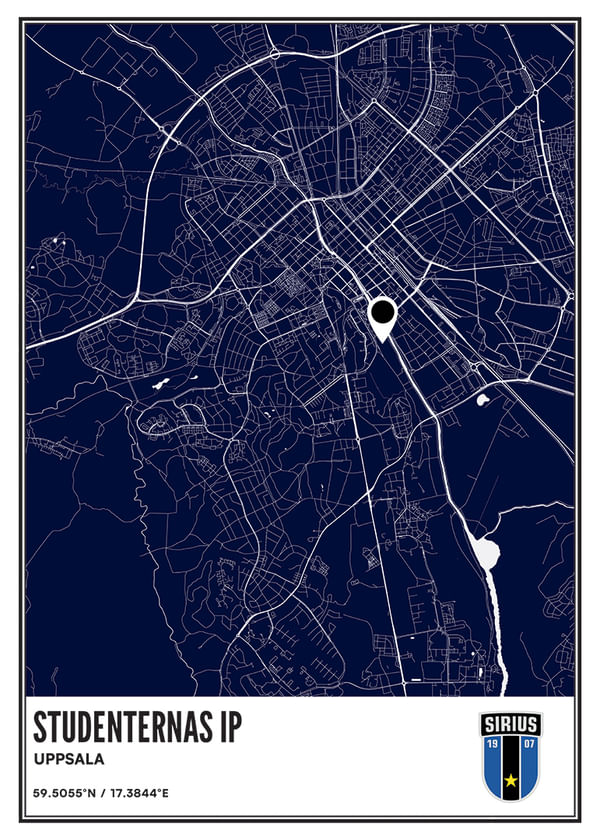 Poster Sirius Fotboll Studenternas IP Uppsala Blå