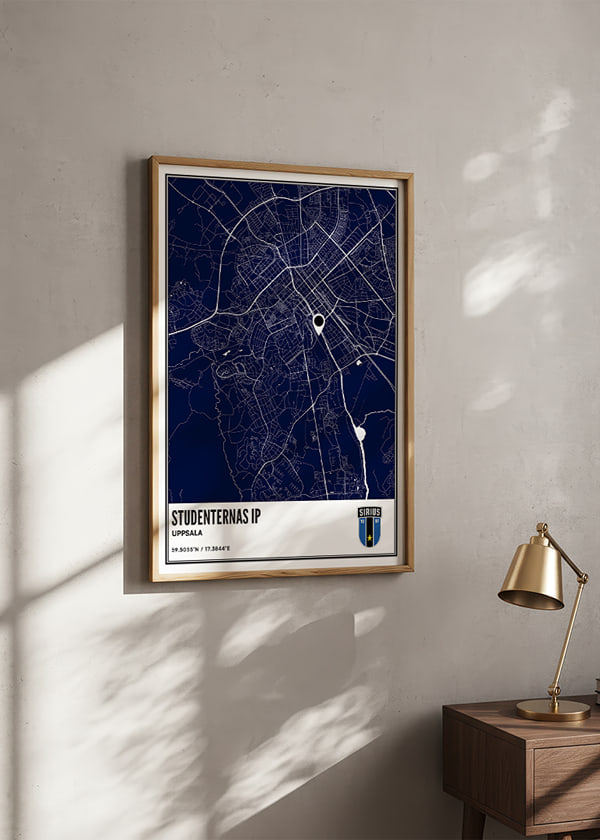 Poster Sirius Fotboll Studenternas IP Uppsala Blå crossfade