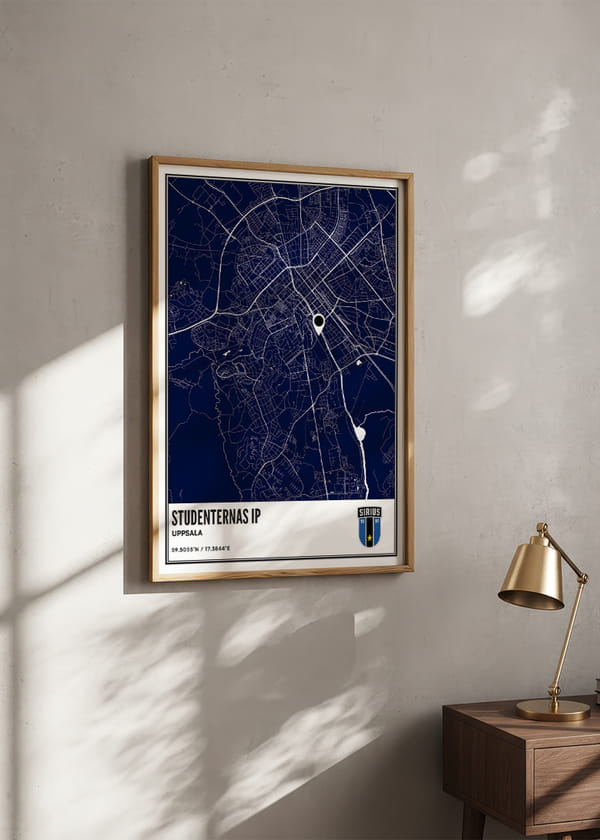 Poster Sirius Fotboll Studenternas IP Uppsala Blå crossfade