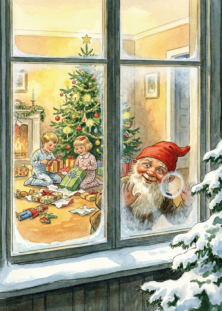 De Kerstman verlicht de winternacht met de magie en vreugde van Kerstmis-12