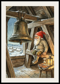 Julemanden våger over den fredelige vinterlandsby-2